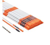 VEVOR Driveway Markers, 50 PCS 122 cm, 0.79 cm Diameter, Orange Fiberglass Poles Snow Stakes with Reflective Tape, 30.48 cm Steel Drill Bit & Protecti