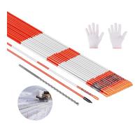 VEVOR Driveway Markers, 500Pcs 48 in Long 1/4 in Dia, Hi-Visibility Driveway Reflectors with 12 in Steel Drill Bits, Reflective Snow Sticks Fiberglass Pole for Parking Lots, Walkways, Snow Plowing