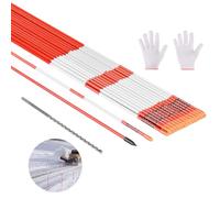 VEVOR Driveway Markers, 50Pcs 60 in Long 5/16 in Dia, Hi-Visibility Driveway Reflectors with 12 in Steel Drill Bits, Reflective Snow Sticks Fiberglass Pole for Parking Lots, Walkways, Snow Plowing