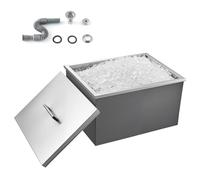 VEVOR Drop in Ice Chest, 22"L x 17"W x 12"H (558 x 430 x 310 mm) Stainless Steel Drop in Cooler, 42.9L Commercial Ice Bin with Pot Lid for Outdoor, Drain-pipe Set Included, for Cold Wine Beer
