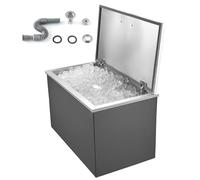 VEVOR Drop in Ice Chest, 28" L x 16" W x 17" H Stainless Steel Drop in Cooler, 87.6 Quart Commercial Ice Bin with Flip Lid for Outdoor Kitchen Patio Bar, Drain-Pipe Set Included, for Cold Wine Beer