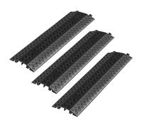 VEVOR Drop Over Cable Cover, 17,500 lbs/Axle Load Capacity, Heavy Duty Cable Hose Protector Ramp, Floor Cord Cover, for High Walking Traffic Areas, Indoor, Outdoor, Home, Office, Warehouse, 3 Pack