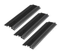 VEVOR Drop Over Cable Cover, 17,500 lbs/Axle Load Capacity, Heavy Duty Cable Hose Protector Ramp, Floor Cord Cover, for High Walking Traffic Areas, Indoor, Outdoor, Home, Office, Warehouse, 3 Pack