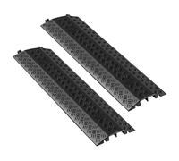 VEVOR Drop Over Cable Cover, 17,500 lbs/Axle Load Capacity, Heavy Duty Cable Hose Protector Ramp, Floor Cord Cover, for High Walking Traffic Areas, Indoor, Outdoor, Home, Office, Warehouse, 2 Pack