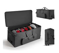 VEVOR Drum Bag Drummer Hardware Bag 1010 x 510 x 440 mm with 6 Removable Dividers, Wheels & 3 Outer Pockets, Water Resistant & Padded, Safe Transport of Equipment & Instruments