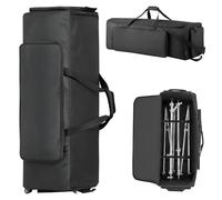 VEVOR Drum Hardware Bag with Wheels, 1680D, Drum Set Equipment Carry Bag | Carrying Case with Sturdy Handle, Durable Zipper, Smooth PVC Wheels, Multiple Pockets for Hardware and Stand Accessory Black