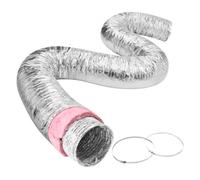 VEVOR Dryer Vent Hose, 101.6MM Insulated Flexible Duct 7.62M Long with 2 Duct Clamps, Heavy-Duty Three Layer Protection for HVAC Heating Cooling Ventilation and Exhaust, R-6.0 Flame Resistance Value