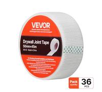 VEVOR Drywall Mesh Tape, 50mm W x 45m L Self-Adhesive Fiberglass Drywall Joint Tape, 36 Rolls Dry Wall Patch for Easy Sheetrock Ceiling Crack Repair, to Achieve Smooth Even Wall Surface
