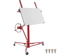 VEVOR Drywall Rolling Lifter Panel, 11ft Sheetrock Lift Drywall Lift, 150lb Weight Capacity Panel Hoist Jack Tool, Steel Material w/Telescopic Arm & 3