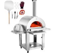 VEVOR 22" Outdoor Pizza Oven Portable Pellet/Gas Oven with Casters for Camping