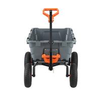 VEVOR Dump Cart, Poly Garden Dump Cart with Easy to Assemble Steel Frame, Dump Wagon with 2-in-1 Convertible Handle, 6.48 cu.ft Utility Wheelbarrow 1200 lbs Capacity, 13 inch Tires