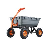Vevor Dump Cart, Poly Garden Cart With Easy To Assemble Steel Frame, Utility Wheelbarrow 1500 Lbs Capacity, 13 In Tires