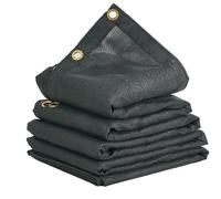 VEVOR Mesh Tarp, 5 x 14 ft, PVC Coated Black Heavy Duty Cover with 5.5" 18oz Pocket, Brass Grommets, Reinforced Double Needle Stitch Webbing Fits Manual or Electric Dump Truck System