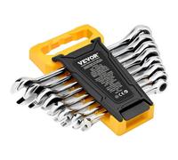 Vevor Durable 8-Piece Ratcheting Wrench Set With Organizer Rack Cr-V Steel Metric 8 mm To 19 mm For Household And Garage Repairs