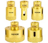 VEVOR Durable Diamond Hole Saw Kit 5PCS 20/35/40/50/68mm in Gold VEVOR Gold