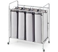 Vevor Durable Laundry Sorter Cart 4 Section With Lockable Wheels And Removable Bags