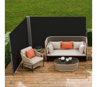 Vevor Durable Retractable Side Awning 71''x236'' Waterproof Uv30+ Privacy Screen Black