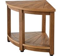 Vevor Stylish Shower Bench 18.5" Height Faux Wood Grain Water Resistant 350 Lbs Capacity With Storage Shelf