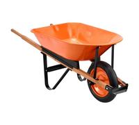 Vevor Durable Wheelbarrow Cart 5 Cu Ft Load 330 Lbs Capacity With Metal Handle And 16 Inch Wide Track Wheels