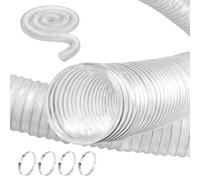 VEVOR Dust Collection Hose, 2.5'' x 10', Thickened PVC Material Puncture-Resistant Flexible Clear Hose with Carbon Steel Wire Coil 4 x 304 Stainless Clamps, for Table Saw, Band Saw, Planer, Jointer