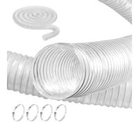 VEVOR Dust Collection Hose, 2.5'' x 20', Thickened PVC Material Puncture-Resistant Flexible Clear Hose with Carbon Steel Wire Coil 4 x 304 Stainless Clamps, for Table Saw, Band Saw, Planer, Jointer