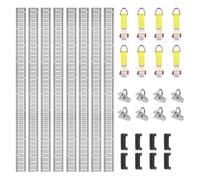 VEVOR E Track Tie-Down Rail Kit, 24PCS 5' E-Tracks Set Includes 8 Steel Rails & 8 O-Ring Anchors & 8 Tie-Offs with D-Ring, Versatile Securing Accessor