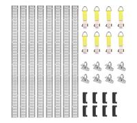 VEVOR E Track Tie-Down Rail Kit, 24PCS 5' E-Tracks Set Includes 8 Steel Rails & 8 O-Ring Anchors & 8 Tie-Offs with D-Ring, Versatile Securing Accessories for Cargo Motorcycles Bikes, 2000 lbs Load