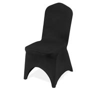 VEVOR Elastic Spandex Folding Chair Covers Universal Arched Front Chair Cover Removable and Washable for Wedding, Banquet, Party, Celebration, Dining Room (50PCS) Black