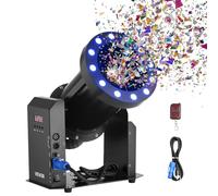 VEVOR Electric Confetti Machine with LED Lights, 1500W Powerful Output Confetti Cannon Launcher, DMX512, Manual & Remote Control, Portable Confe-tti Shooter for Wedding Christmas Event Show Stage