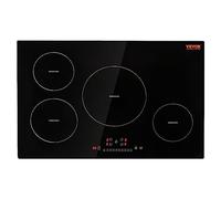 VEVOR Electric Cooktop, 4 Burners, 30'' Induction Stove Top, Built-in Magnetic Cooktop 7500W, 9 Heating Level Multifunctional Burner, LED Touch Screen w/Child Lock & Over-Temperature Protection