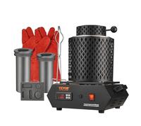 VEVOR Electric Melting Furnace, 1350W Electric Gold Smelting Furnace Kit, 2102℉/1150℃ Electric Furnace with 1kg and 3 kg Graphite Crucibles for Melting Gold, Silver, Copper, Aluminum