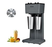 VEVOR Electric Mixer for Milkshakes 2 Heads Milkshake Machine 500W 3 Speeds 15000/18000/21000RPM 2 Stainless Steel Cups 820ml for Beverage Preparation Milk Tea Smoothie Home Bar