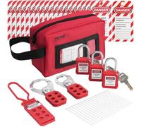 VEVOR Electrical Lockout Tagout Kit, 26 PCS Safety Loto Kit Includes Padlocks, Hasps, Tags, Nylon Ties, and Carrying Bag, Lockout Tagout Safety Tools for Industrial, Electric Power, Machinery