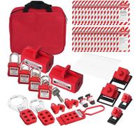 VEVOR 47 PCS Electrical Lockout Tagout Kit Safety Padlocks Hasps Tags Ties Bag