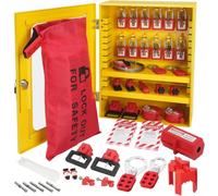VEVOR Electrical Lockout Tagout Kit, 59 PCS Safety Lockout Tagout Station With Padlocks, Hasps, Tags, Ties, Plug Lockout, Circuit Breaker Lockouts, Va