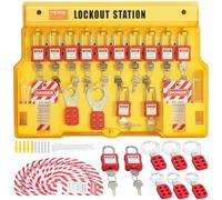 VEVOR Electrical Lockout Tagout Kit, 60 PCS Safety Lockout Tagout Station Includes Padlocks, Hasps, Tags, Nylon Ties, Expansion Kit, and Lockout Station Board, for Industrial, Electric Power