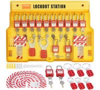 VEVOR BD-B102, 60 PCS Safety Tagout Includes Padlocks, Hasps, Tags, Nylon Ties, Expansion Kit, and Lockout Station Board, for Industrial, Electric Power, RED