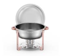 VEVOR Elegant Chafing Dish Set 5 Qt Stainless Steel Round 4 Pack in Rose Gold VEVOR Rose Gold