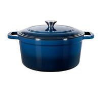 VEVOR Enameled Cast Iron Dutch Oven, 5.7L Pot with Lid and Dual Handles, Heavy-Duty Durable Cookware Pan, Oven Induction Compatible up to 260 ℃, for Braising, Stews, Roasting, Bread Baking, Blue