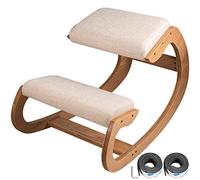 VEVOR Ergonomic Kneeling Chair 220LB Load Capacity Kneeling Posture Desk Chair Stool with Hip Cushion Kneeling Ergonomic Stool for Home Office Good Posture Computer Stool White Oak
