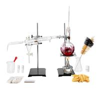 VEVOR Essential Oil Distillation Kit, 500ml Distillation Apparatus, 3.3 Boro Lab Glassware Distillation Kit with Alcohol Lamp, Ceramic Mesh and 24, 40 Joint, 28 pcs Set