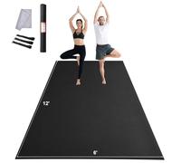 VEVOR Exercise Mat, Non Slip High Density Premium Yoga Mat, Exercise Yoga Mat for Men Women, Fitness & Exercise Mat with Bag & Carry Strap, for All Types of Home Yoga, Pilate & Floor Workout (12x6ft)