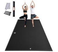 VEVOR Exercise Mat, Non Slip High Density Premium Yoga Mat, Exercise Yoga Mat for Men Women, Fitness & Exercise Mat with Bag & Carry Strap, for All Types of Home Yoga, Pilate & Floor Workout (12x6ft)