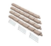 VEVOR Faux Stone Landscape Edging, 46.4 x 2.2 in Realistic Lawn Edging, Flexible Brick-Sized Garden Edging Border with Anchoring Spikes, Fade-Resistant Yard Edging for Driveways Walkway Brown