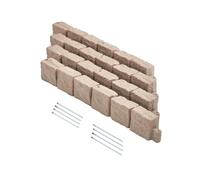 VEVOR Faux Stone Landscape Edging 46.8 x 3.9 in Realistic Lawn Edging, Flexible Brick-Sized Garden Edging Border with Anchoring Spikes, Fade-Resistant Yard Edging for Driveways Walkway Beige