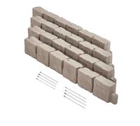 VEVOR Faux Stone Landscape Edging, 46.8 x 3.9 in Realistic Lawn Edging, Flexible Brick-Sized Garden Edging Border with Anchoring Spikes, Fade-Resistant Yard for Driveways Walkway Brown