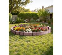 VEVOR Faux Stone Landscape Edging, 46.8 x 3.9 in Realistic Lawn Edging, Flexible Brick-Sized Garden Edging Border with Anchoring Spikes, Fade-Resistant Yard for Driveways Walkway Brown