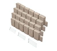 VEVOR Faux Stone Landscape Edging, 47.2 x 9 in Realistic Lawn Edging, Flexible Brick-Sized Garden Edging Border with Anchoring Spikes, Fade-Resistant Yard Edging for Driveways Walkway Beige