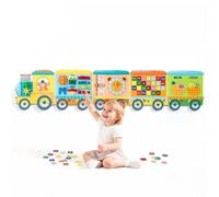 VEVOR Felt Wall Activity Panel, Folding Montessori Train | 14 in 1 Educational Sensory Game with Letters, Fruit, Vegetables and Clock, for Travel, Nursery, Classroom