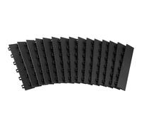 VEVOR Female Garage Floors Transition Edge Kit, 15 PCS Sturdy PP Interlocking Modular Garage Floor Edging Slip-Resistant, Easy Assembly Compatible Only with VEVOR Upgraded 6-Lock Garage Mats, Black